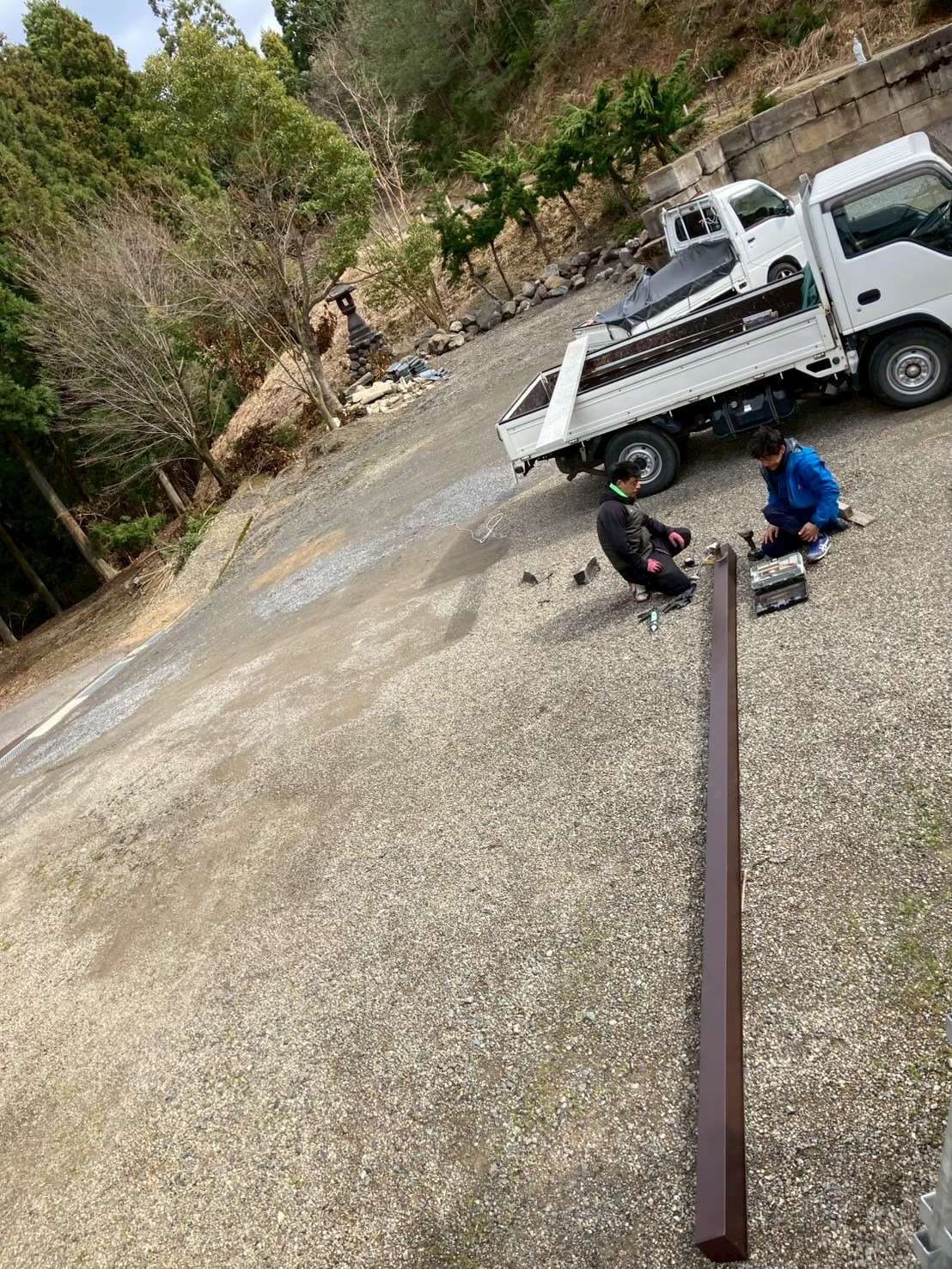 6ｍ級雨樋の取り付け